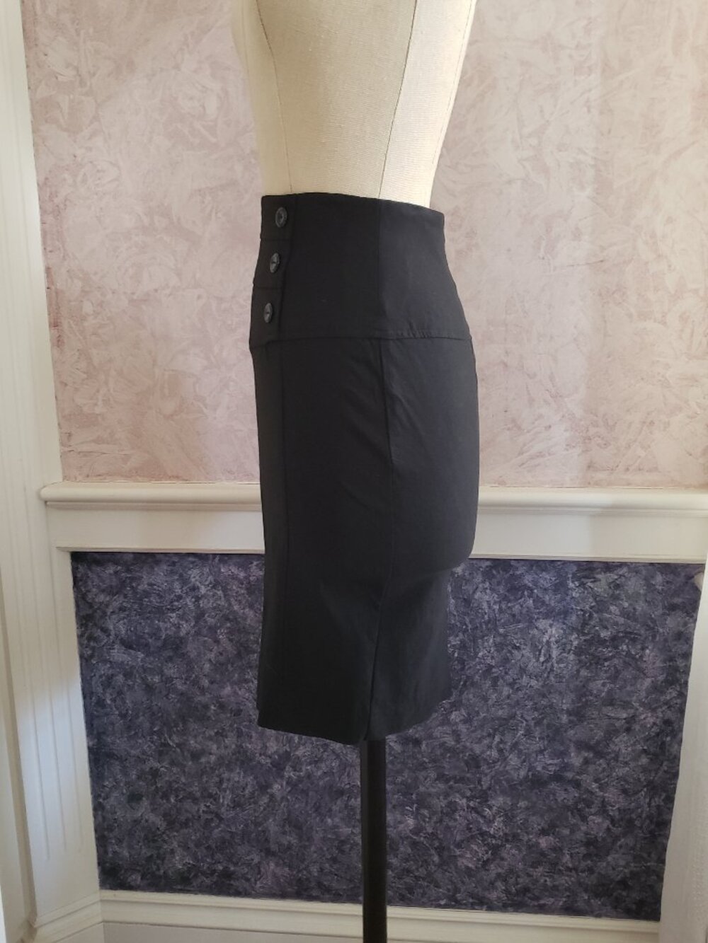 Retro Style Black Bodycon Pencil skirt Size 0 - Picture 3 of 12
